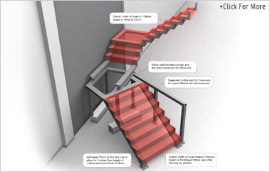 3D Concept Art of the Staircase Design to help highlight finishing issues